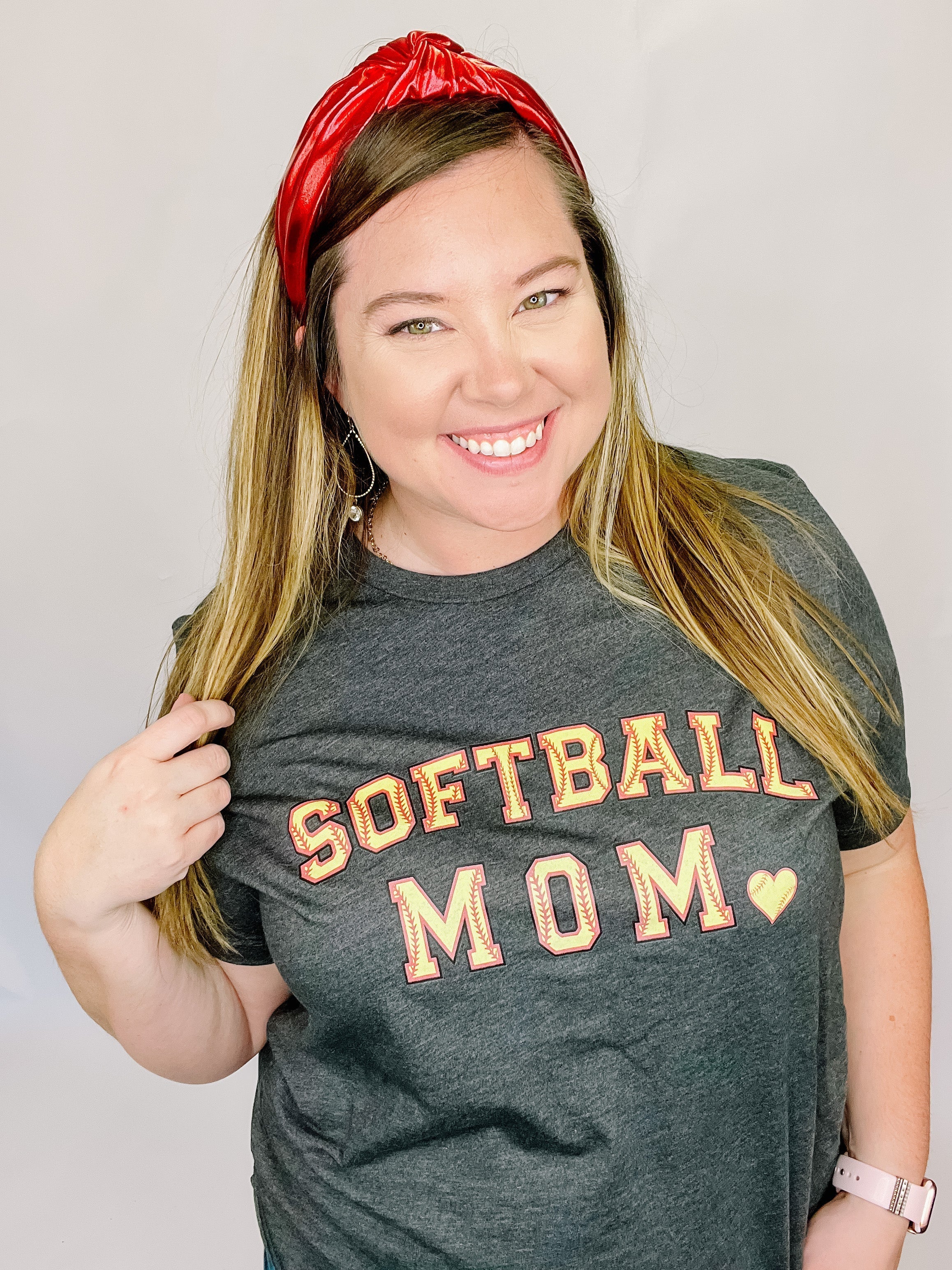 Softball Mom Tee-Graphic Tops-Dear Me Southern Boutique, located in DeRidder, Louisiana