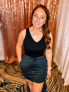 Solid Charcoal Everyday Skort-Presales-Dear Me Southern Boutique, located in DeRidder, Louisiana