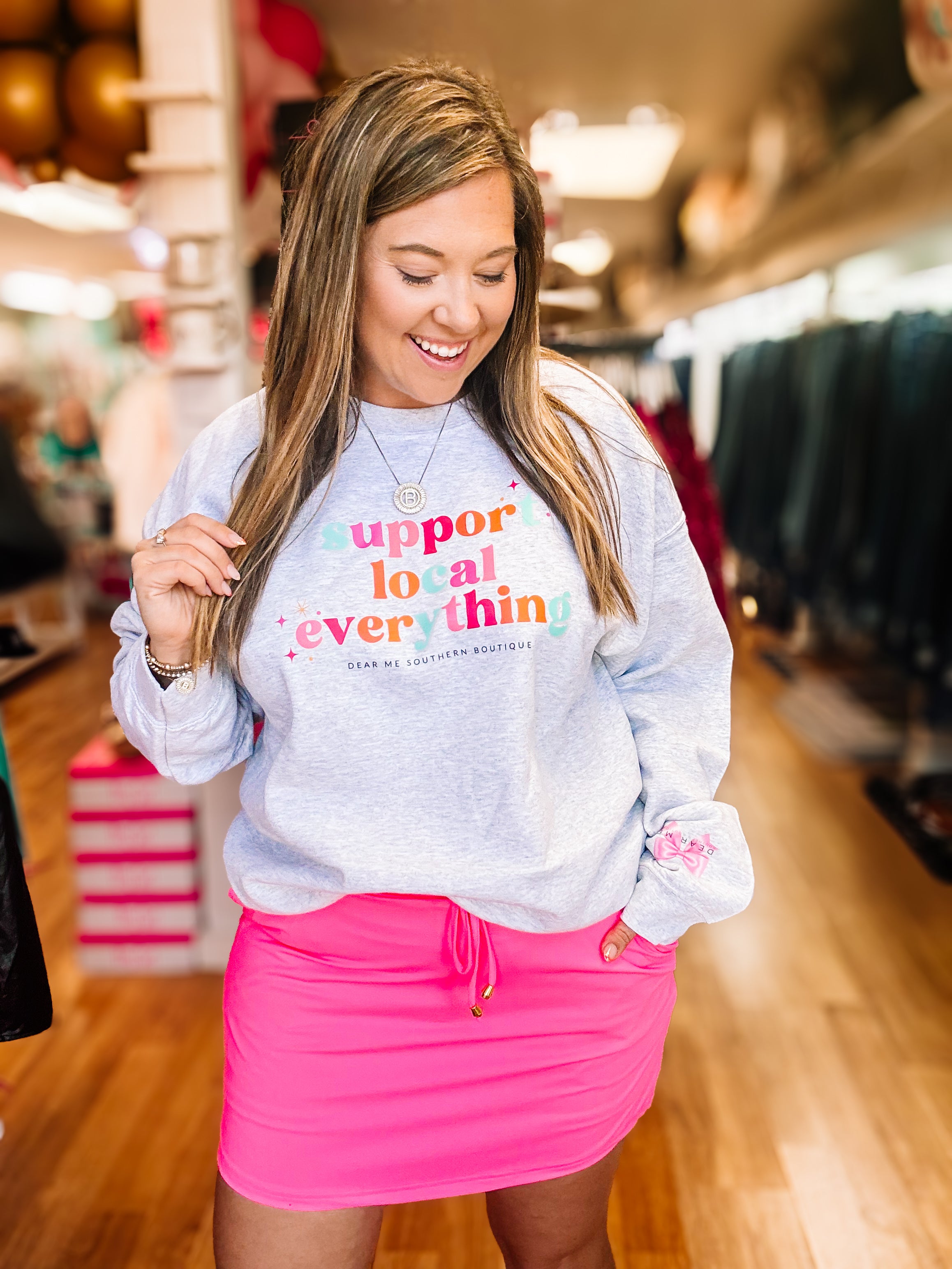 Solid Neon Pink Everyday Skort-Skort-Dear Me Southern Boutique, located in DeRidder, Louisiana