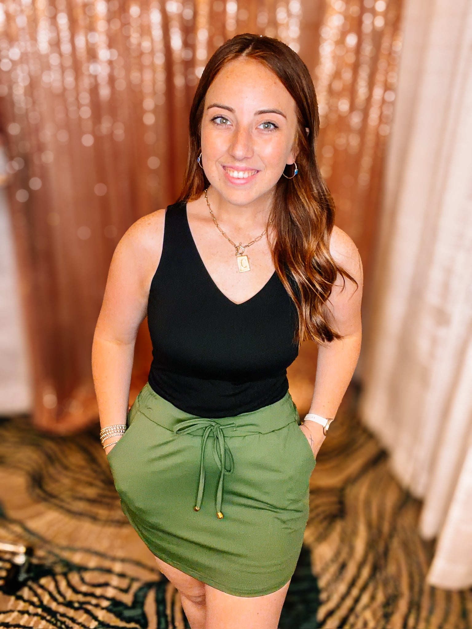 Solid Olive Everyday Skort-Presales-Dear Me Southern Boutique, located in DeRidder, Louisiana