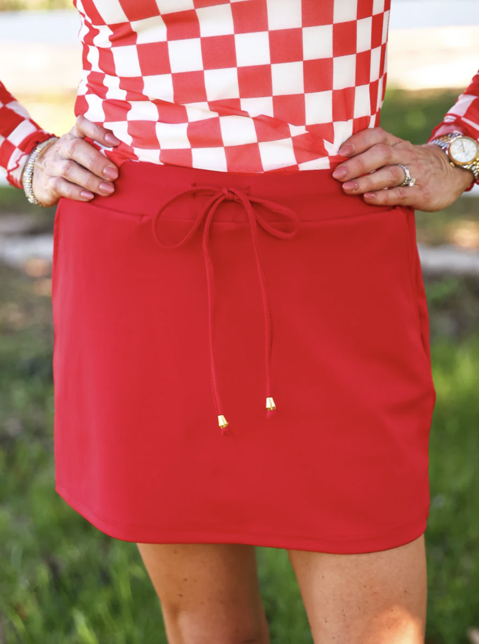 Solid Red Everyday Skort-Shorts/Skirts/Skorts-Dear Me Southern Boutique, located in DeRidder, Louisiana