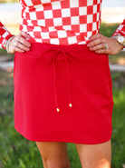 Solid Red Everyday Skort-Skort-Dear Me Southern Boutique, located in DeRidder, Louisiana