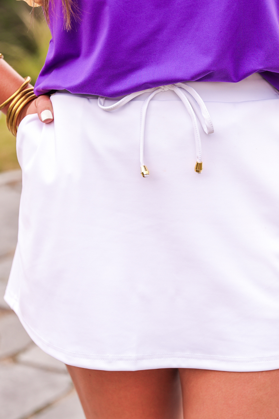 Solid White Everyday Skort-Skort-Dear Me Southern Boutique, located in DeRidder, Louisiana