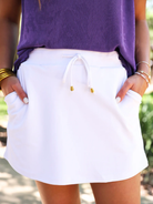Solid White Everyday Skort-Skort-Dear Me Southern Boutique, located in DeRidder, Louisiana