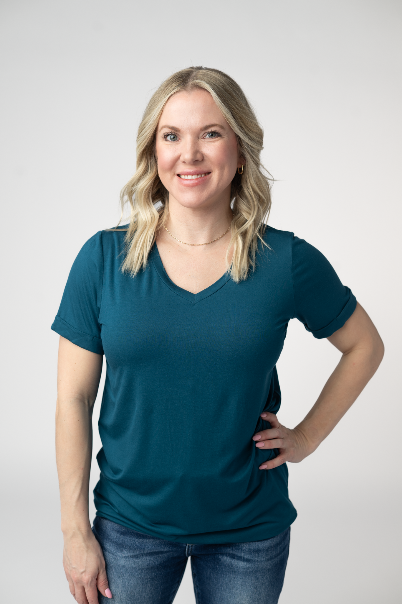 Sophie Top - Teal-Shirts-Dear Me Southern Boutique, located in DeRidder, Louisiana