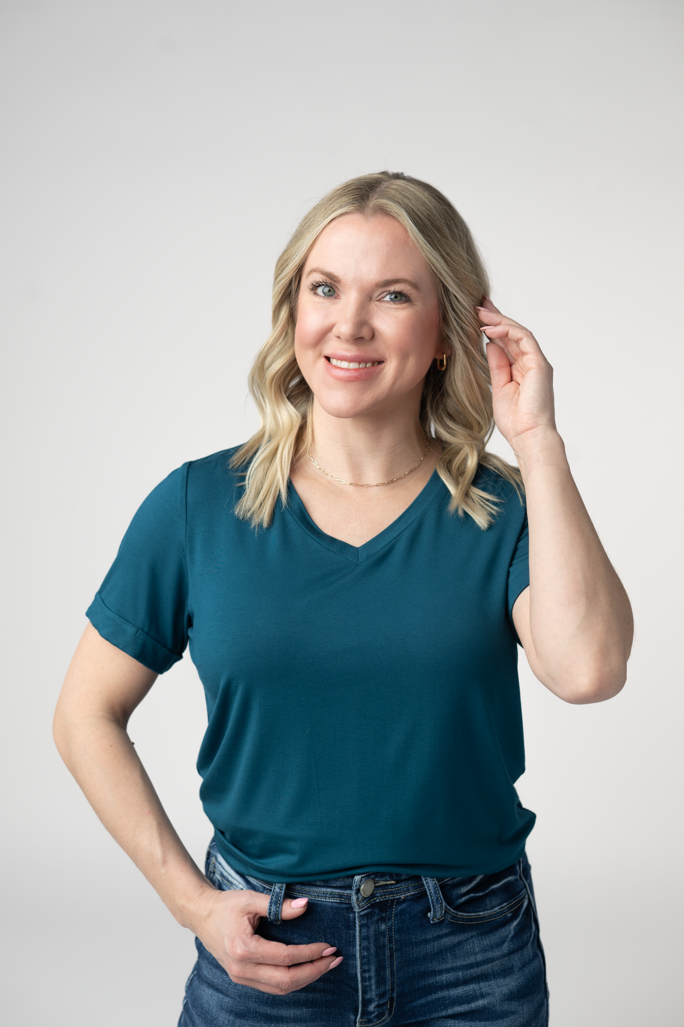 Sophie Top - Teal-Shirts-Dear Me Southern Boutique, located in DeRidder, Louisiana