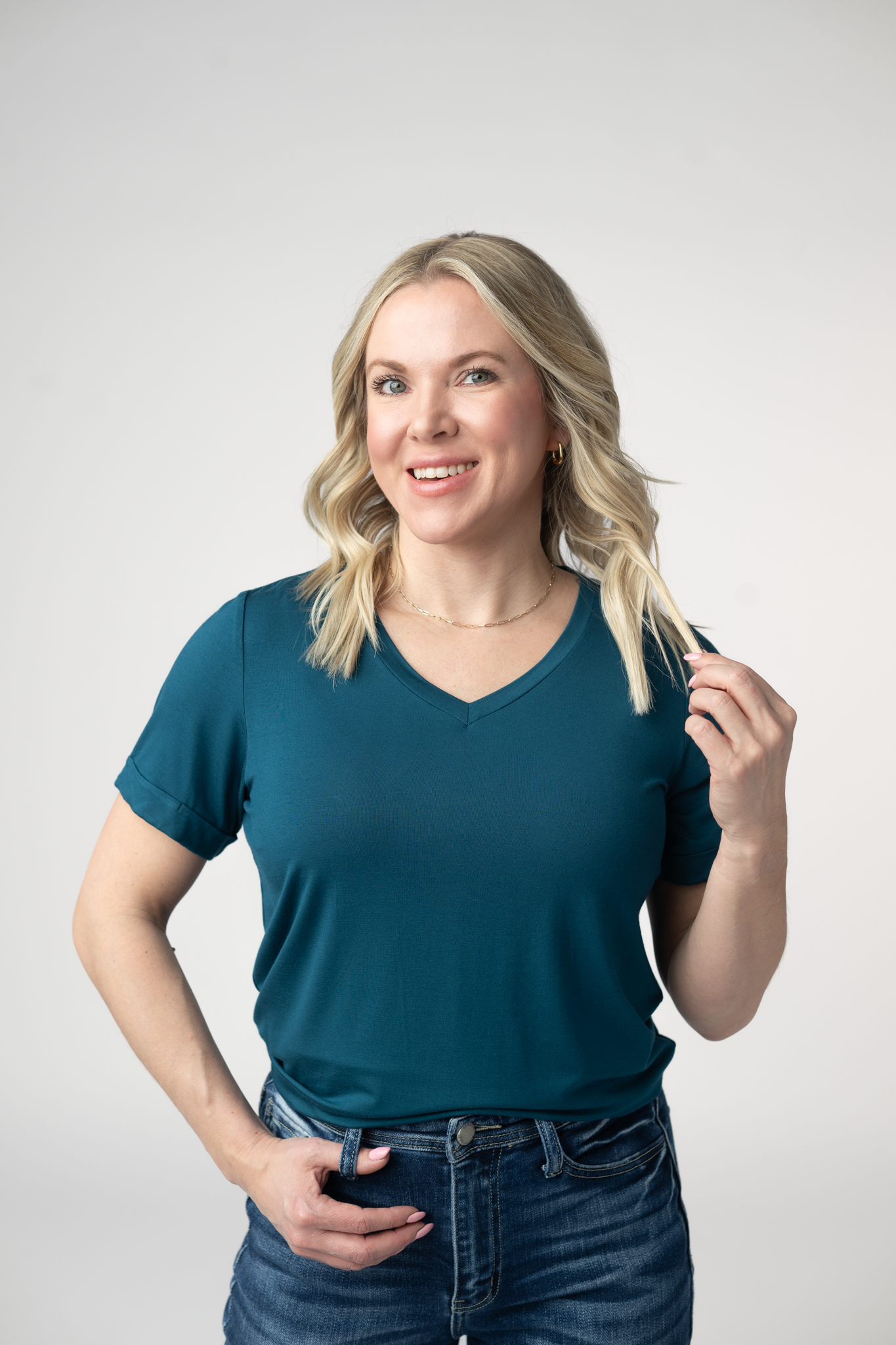 Sophie Top - Teal-Shirts-Dear Me Southern Boutique, located in DeRidder, Louisiana