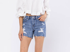 Southern Charm Destroyed Judy Blue Shorts-Jeans-Dear Me Southern Boutique, located in DeRidder, Louisiana