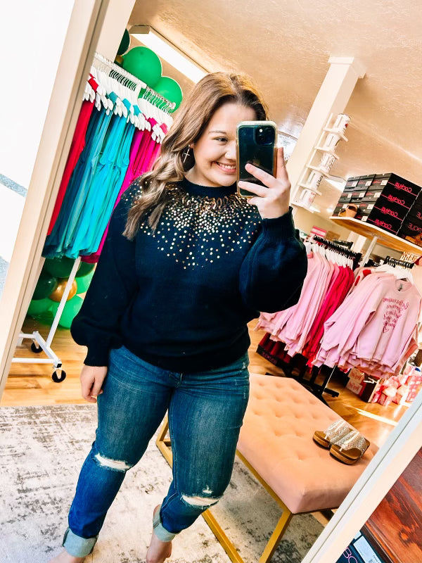 Sparkle All Night Sweater-Tops-Dear Me Southern Boutique, located in DeRidder, Louisiana