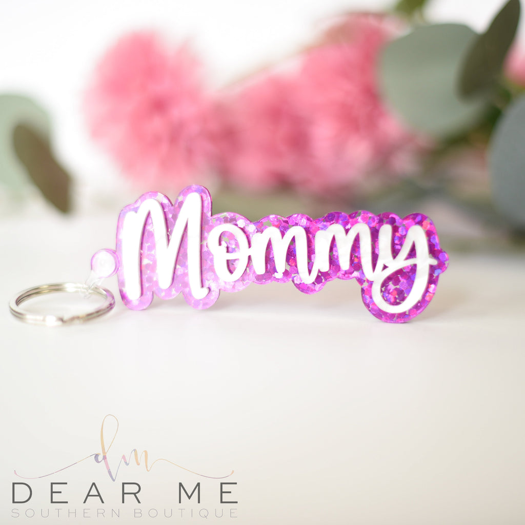 Sparkle Mom Keychains-Gifts-Dear Me Southern Boutique, located in DeRidder, Louisiana