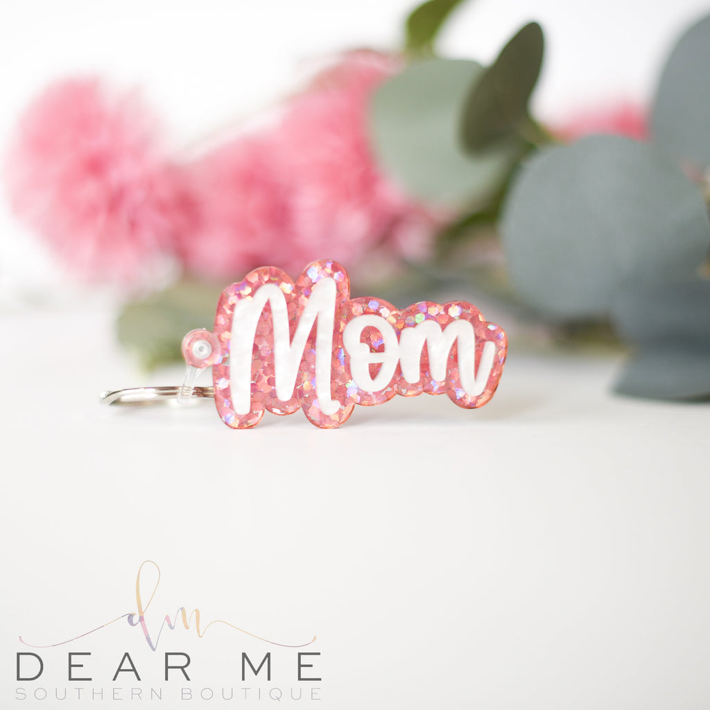 Sparkle Mom Keychains-Gifts-Dear Me Southern Boutique, located in DeRidder, Louisiana