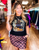 Spooky Black Cat Tee-Graphic Tops-Dear Me Southern Boutique, located in DeRidder, Louisiana