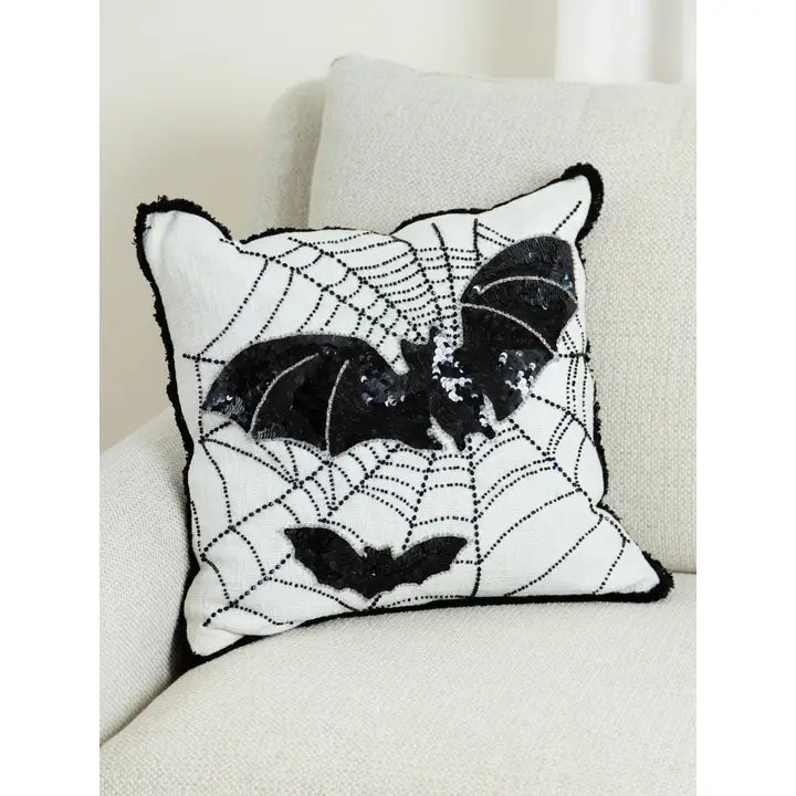 Spooky Sparkle Bat Pillow-Home Decor-Dear Me Southern Boutique, located in DeRidder, Louisiana