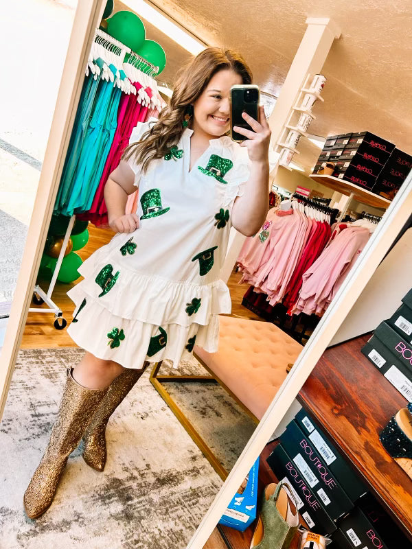 St. Patricks Sequin Dress-Dear Me Southern Boutique, located in DeRidder, Louisiana