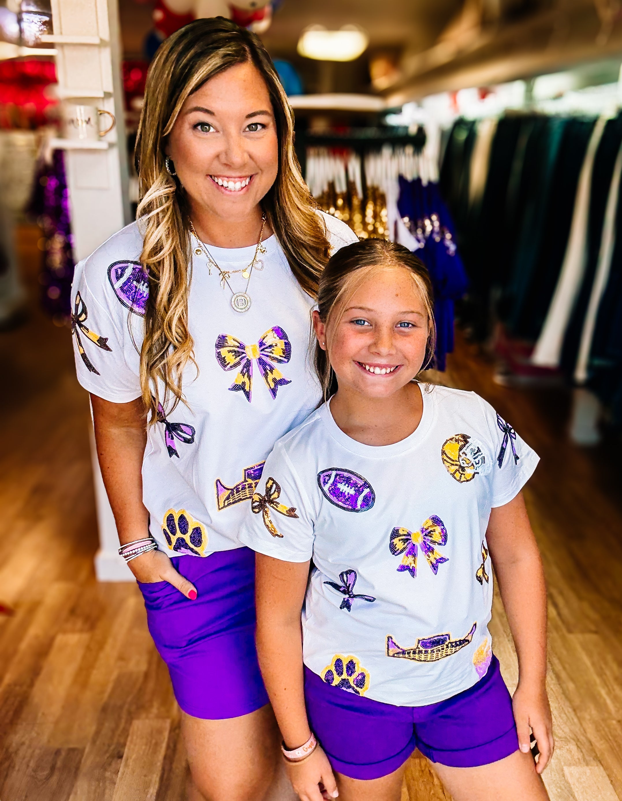 Stadium Sparkle Sequin Ladies Top-Game Day-Dear Me Southern Boutique, located in DeRidder, Louisiana