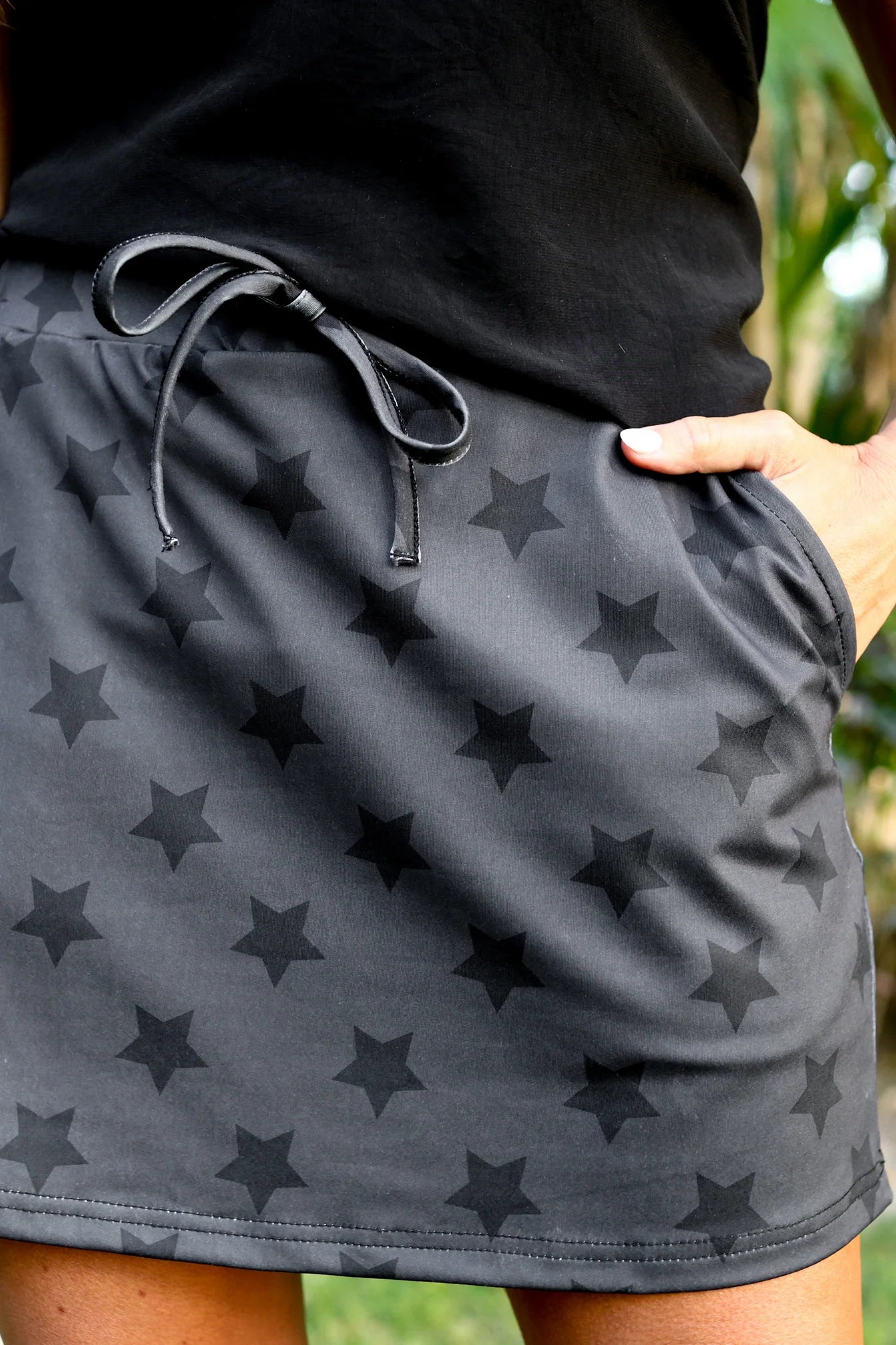 Starry Night Everyday Drawstring Skort-Shorts-Dear Me Southern Boutique, located in DeRidder, Louisiana