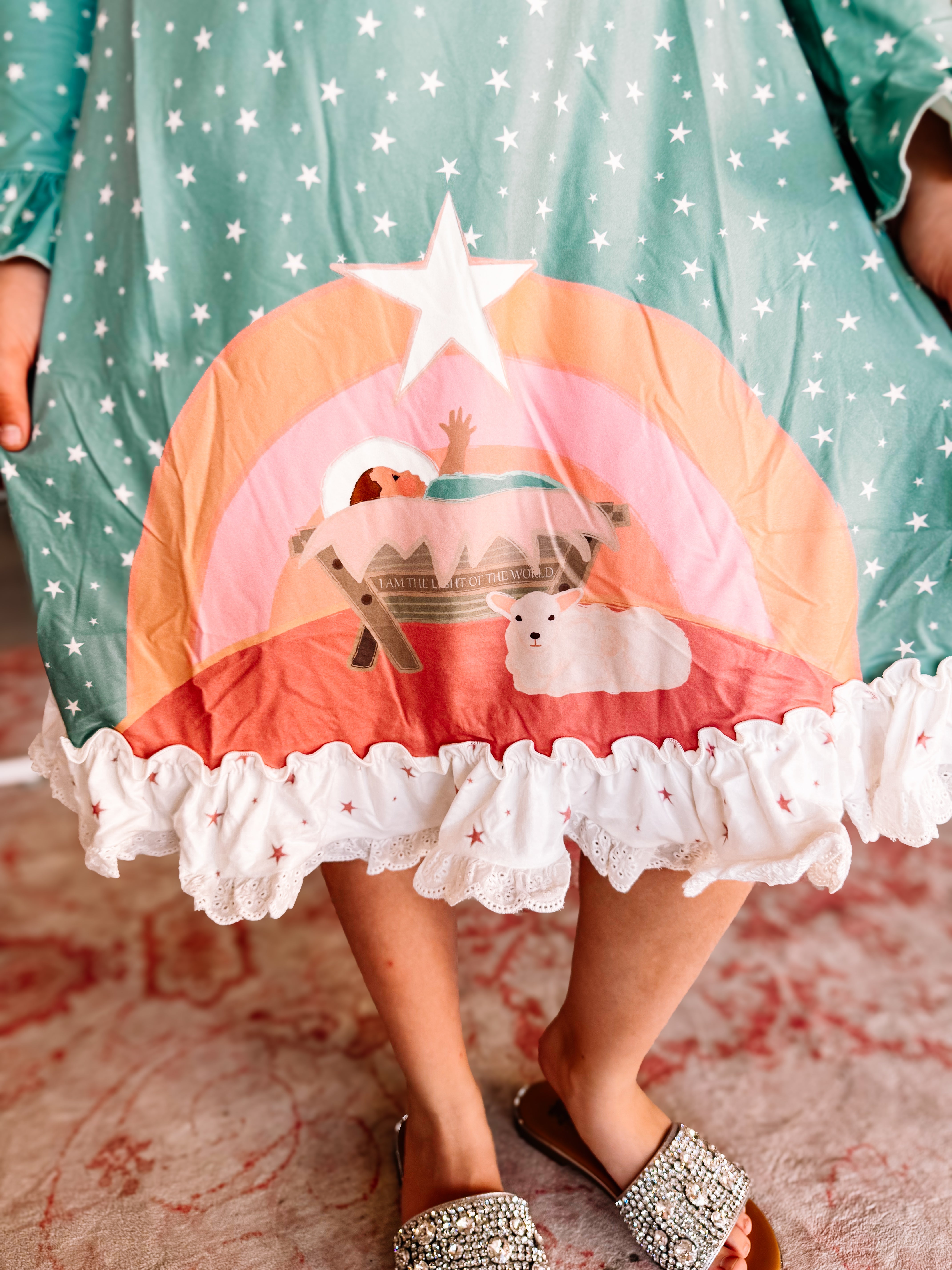 Starry Night Nativity Dress-Dresses-Dear Me Southern Boutique, located in DeRidder, Louisiana