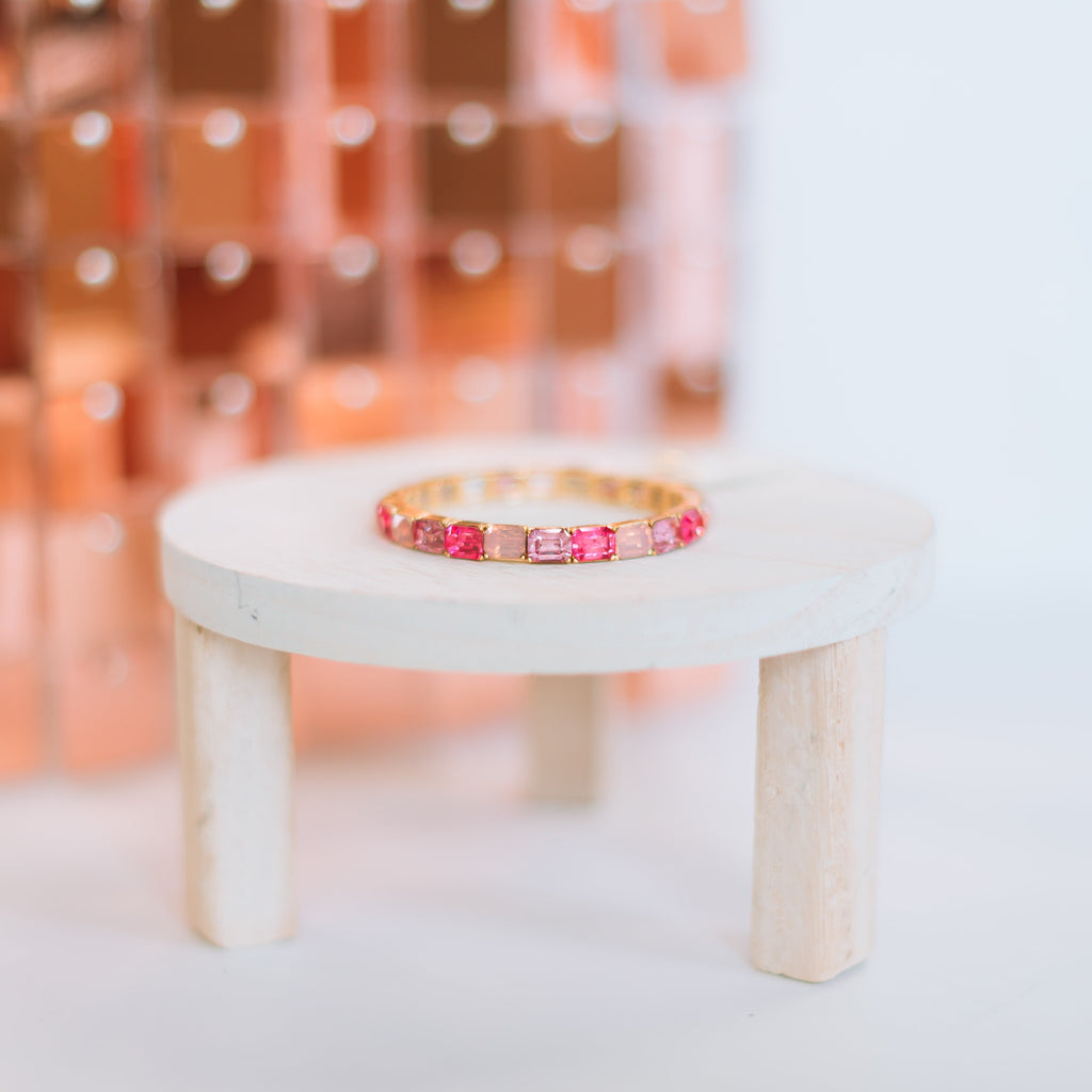 Stunning Pink Rhinestone Bracelet-Bracelets-Dear Me Southern Boutique, located in DeRidder, Louisiana