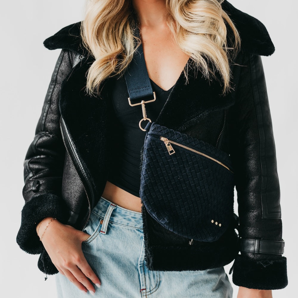 Suede Westlyn Woven Bum Bag-Presales-Dear Me Southern Boutique, located in DeRidder, Louisiana