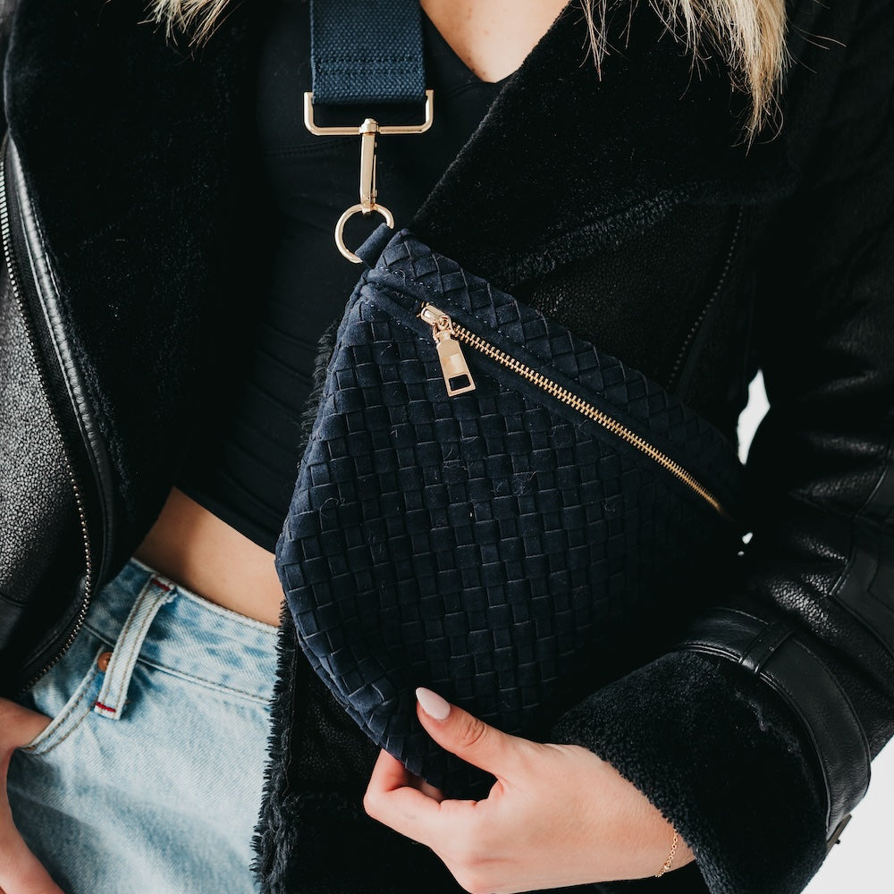 Suede Westlyn Woven Bum Bag-Presales-Dear Me Southern Boutique, located in DeRidder, Louisiana
