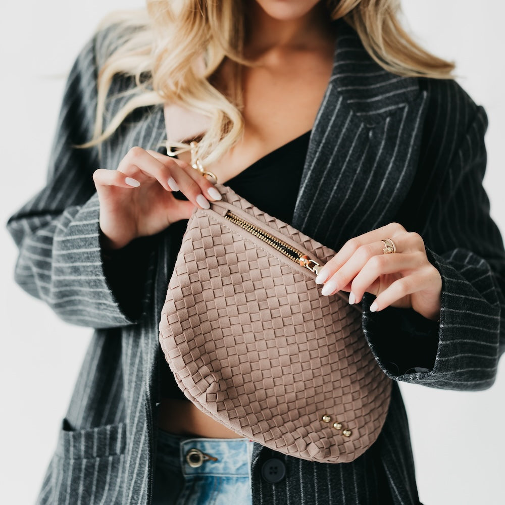 Suede Westlyn Woven Bum Bag-Presales-Dear Me Southern Boutique, located in DeRidder, Louisiana
