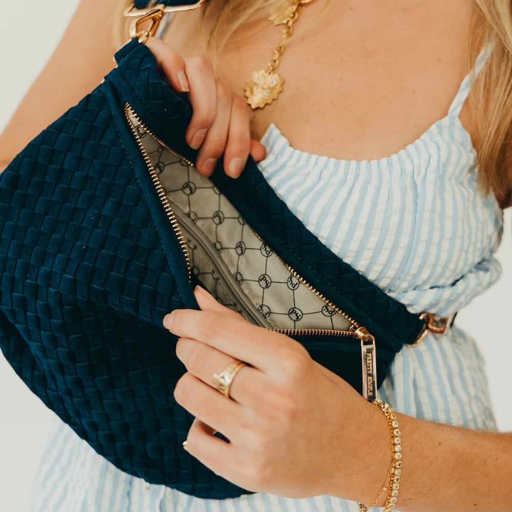 Suede Westlyn Woven Bum Bag-Presales-Dear Me Southern Boutique, located in DeRidder, Louisiana