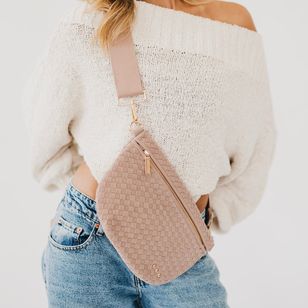 Suede Westlyn Woven Bum Bag-Presales-Dear Me Southern Boutique, located in DeRidder, Louisiana