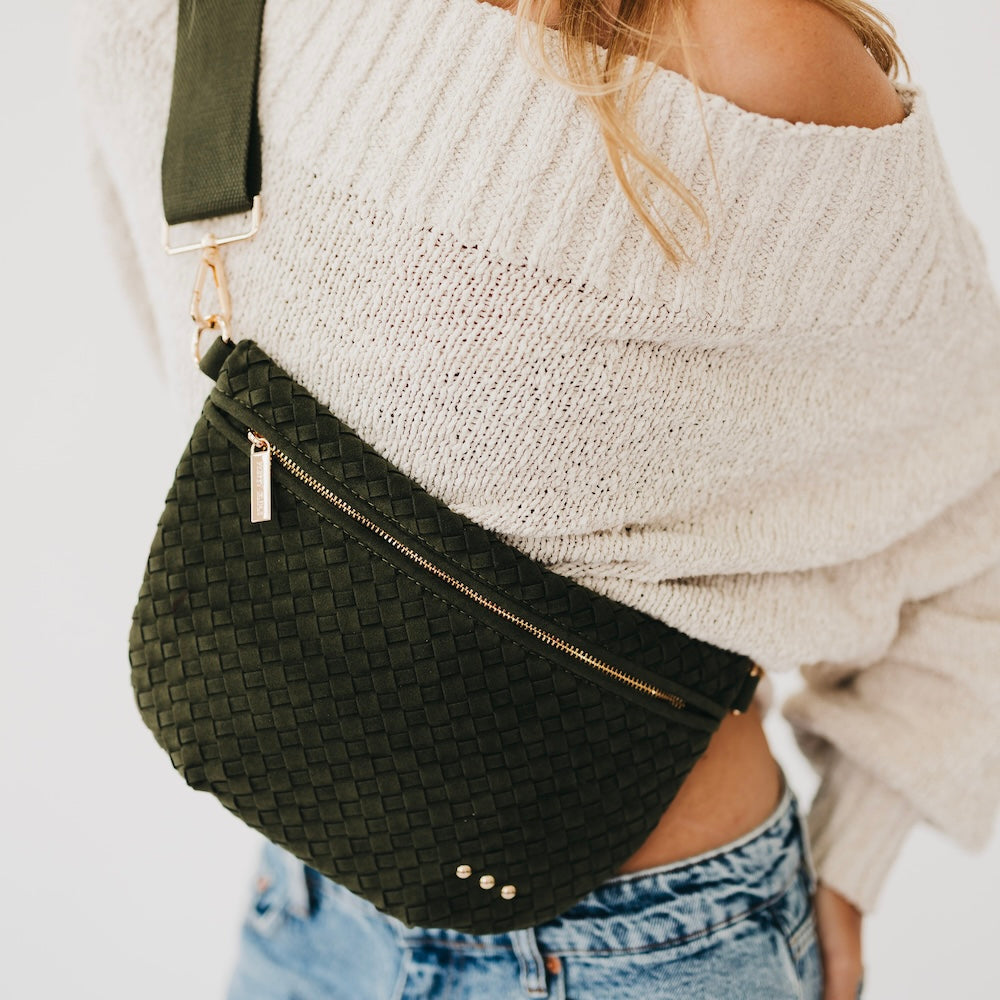 Suede Westlyn Woven Bum Bag-Presales-Dear Me Southern Boutique, located in DeRidder, Louisiana