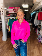 SunCool Lucy Long Sleeve Blouse-Pink-Dear Me Southern Boutique, located in DeRidder, Louisiana
