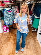 Sunday Stroll Peplum Floral Blouse-Tops-Dear Me Southern Boutique, located in DeRidder, Louisiana