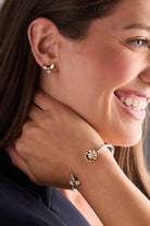 Sunflower & Bee Flex Cuff Bracelet-Jewelry - Bracelets-Dear Me Southern Boutique, located in DeRidder, Louisiana
