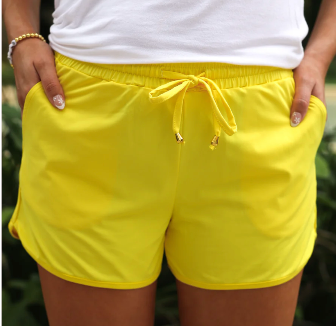 Sunflower Yellow Everyday Shorts-Everyday Shorts-Dear Me Southern Boutique, located in DeRidder, Louisiana