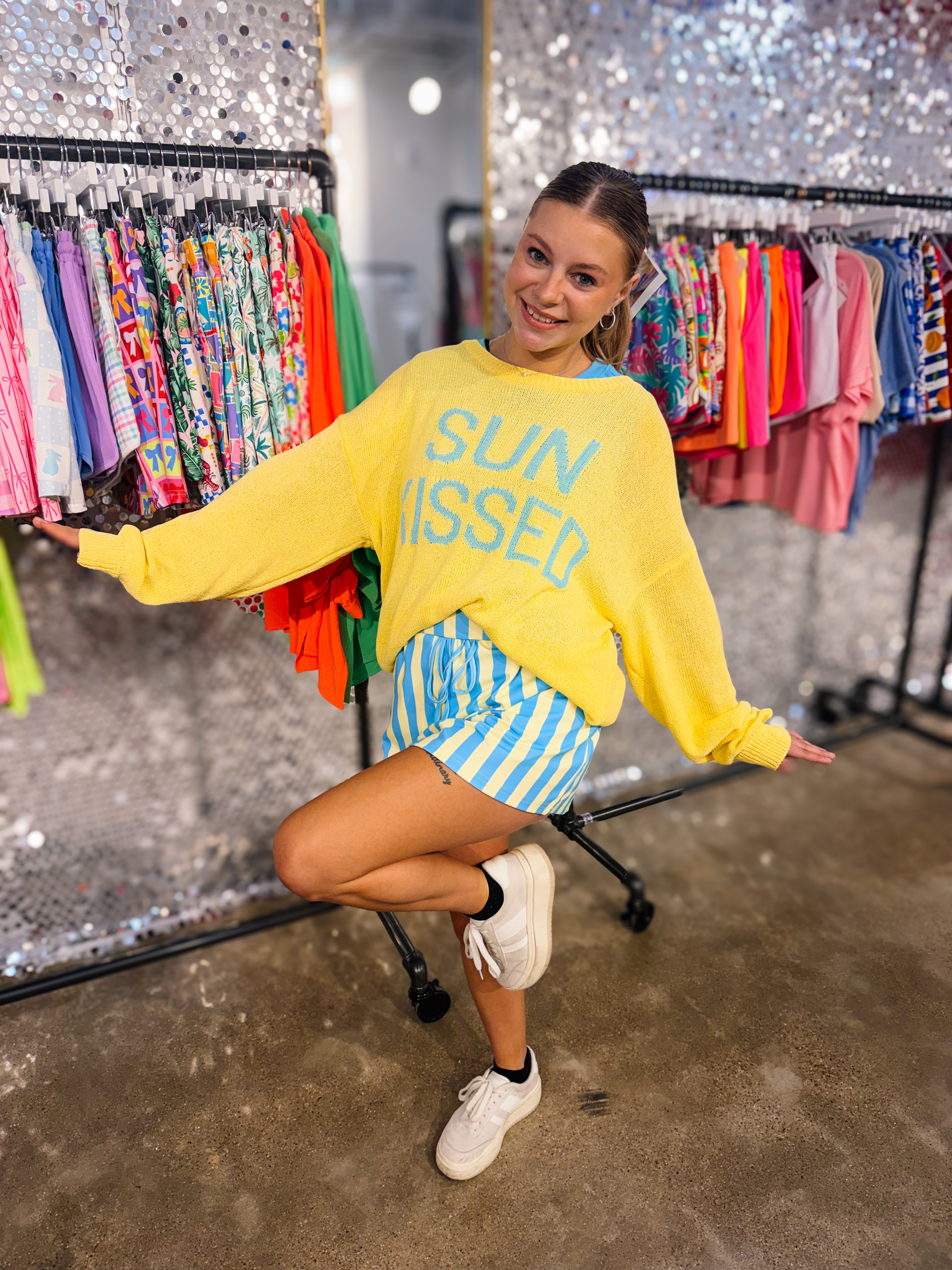 Sunrise Lightweight Sweater-Sun Kissed-Sweater-Dear Me Southern Boutique, located in DeRidder, Louisiana