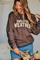 Sweater Weather Knit Sweatshirt-Dear Me Southern Boutique, located in DeRidder, Louisiana