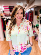 Sweet Magnolia Muse Floral Blouse-Tops-Dear Me Southern Boutique, located in DeRidder, Louisiana