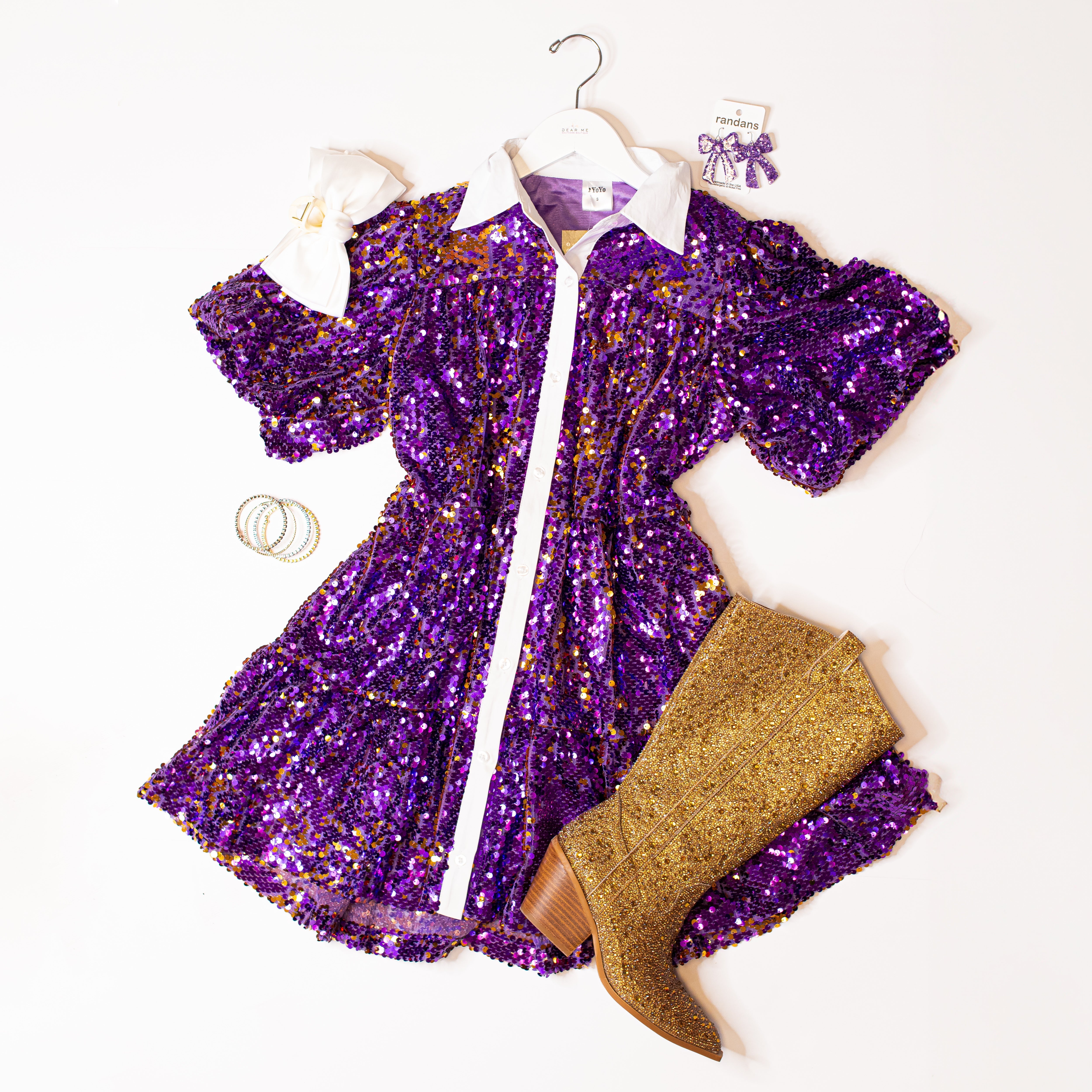 Tailgate Fever Sequin Dress-Mini Dresses-Dear Me Southern Boutique, located in DeRidder, Louisiana