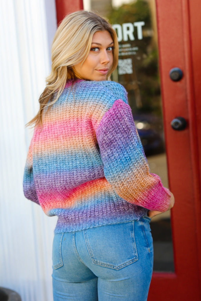 Taro & Amber Ombre Loose Knit Sweater-Dear Me Southern Boutique, located in DeRidder, Louisiana