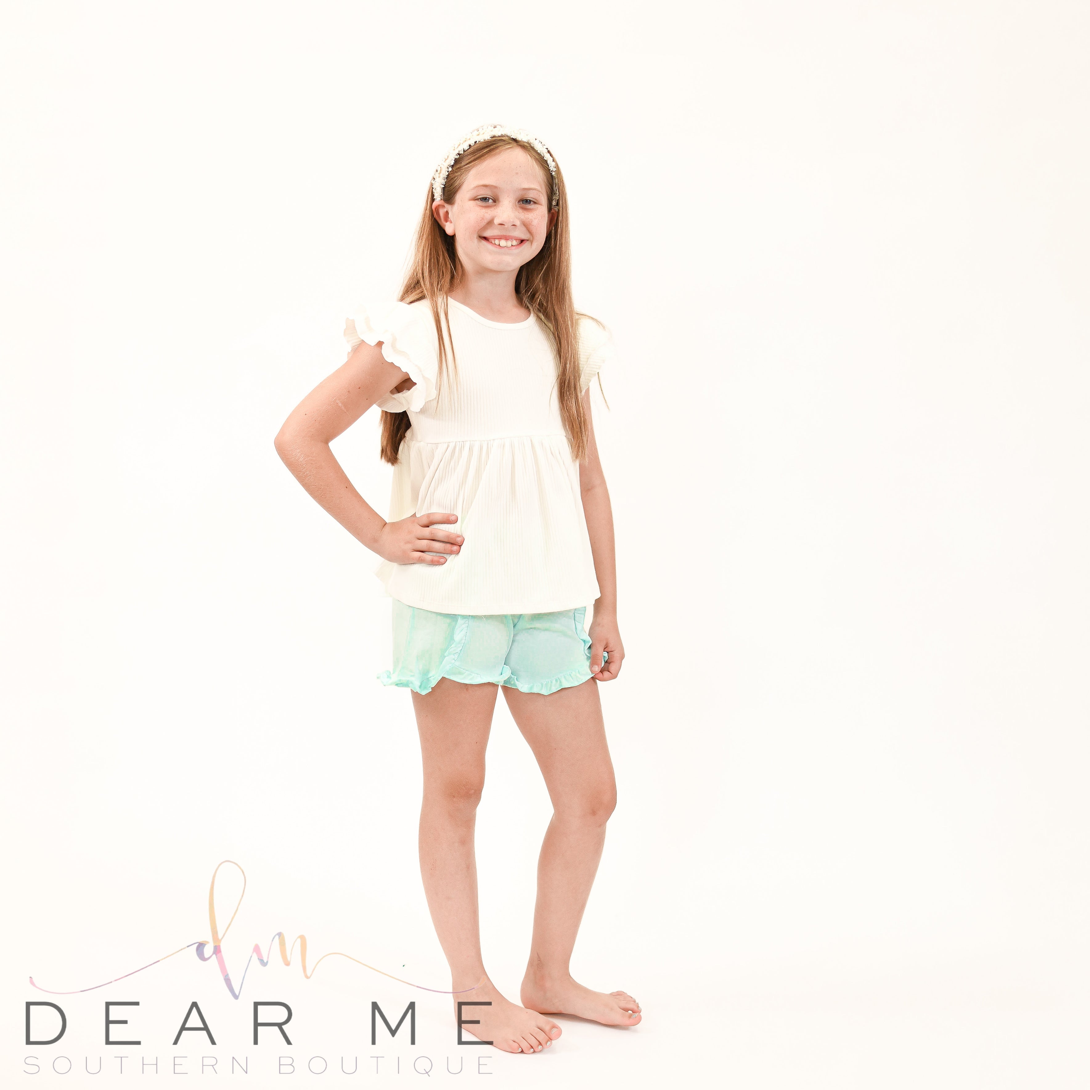 Taylor ruffle shorts-Kids Clothing-Dear Me Southern Boutique, located in DeRidder, Louisiana