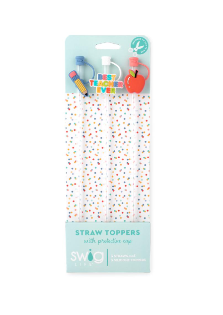 Teacher Life Swig Straw Topper Set-Straw Toppers-Dear Me Southern Boutique, located in DeRidder, Louisiana