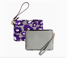 Team Spirit Sequined Wristlet- Purple & Gray-Wristlets-Dear Me Southern Boutique, located in DeRidder, Louisiana