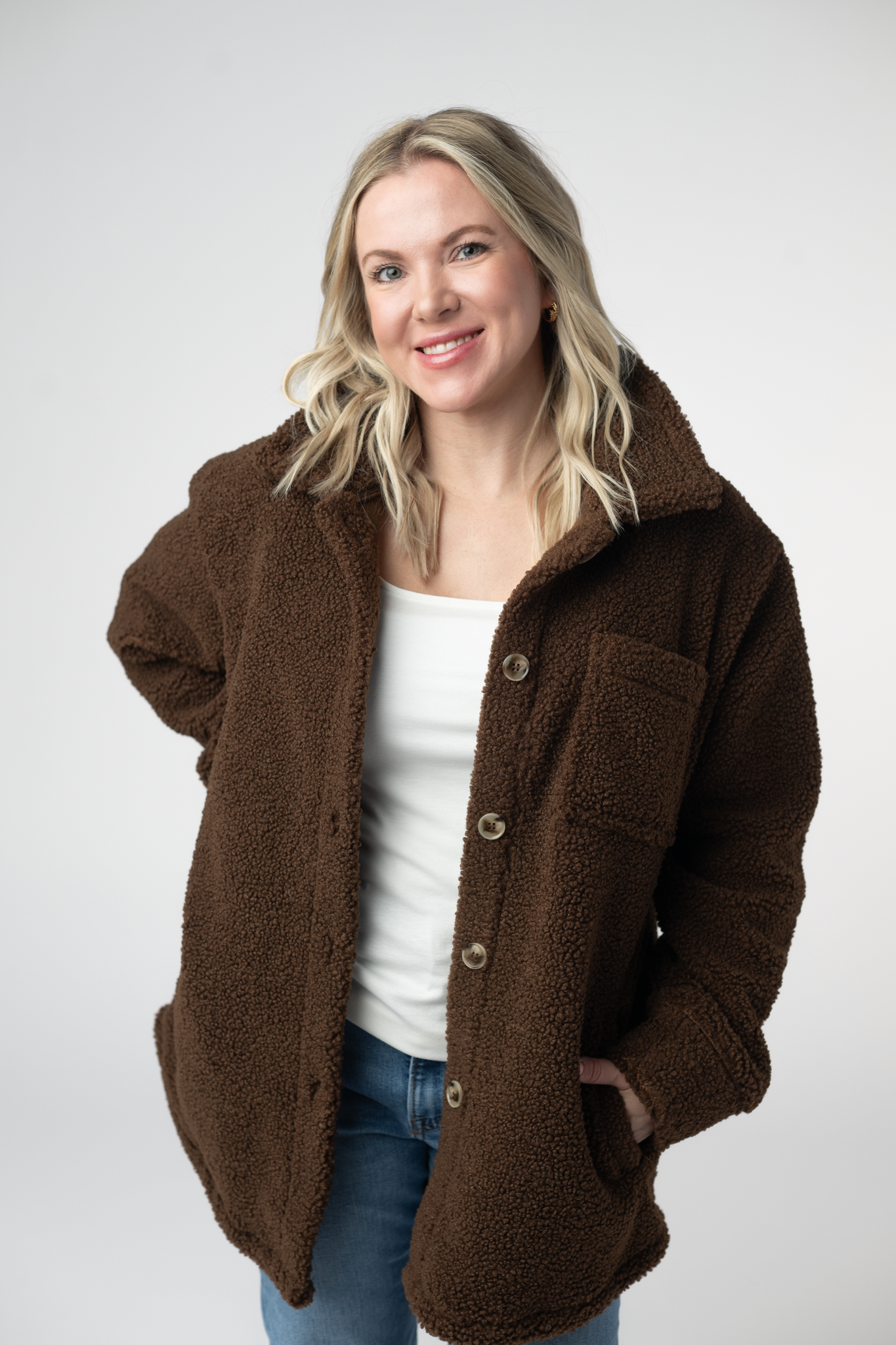 Teddy Oversized Shacket - Brown-shacket-Dear Me Southern Boutique, located in DeRidder, Louisiana