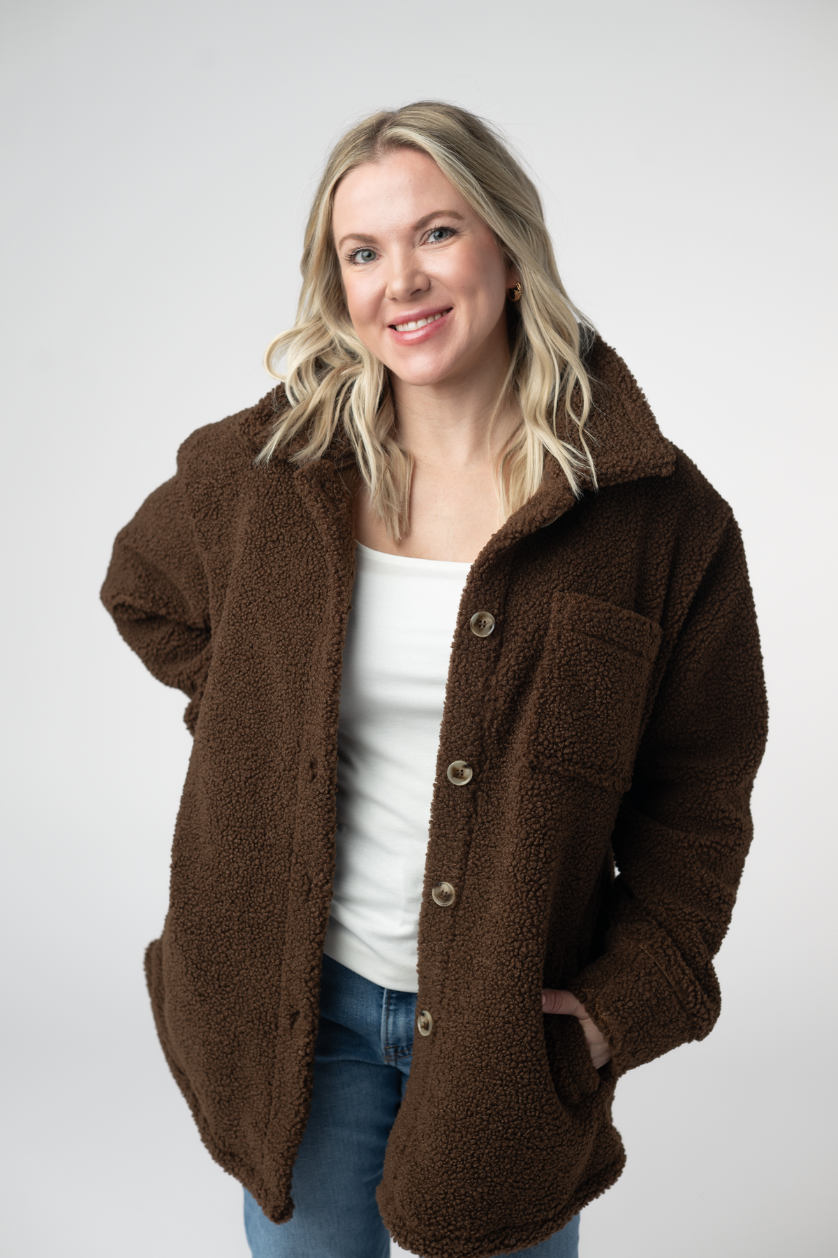 Teddy Oversized Shacket - Brown-shacket-Dear Me Southern Boutique, located in DeRidder, Louisiana