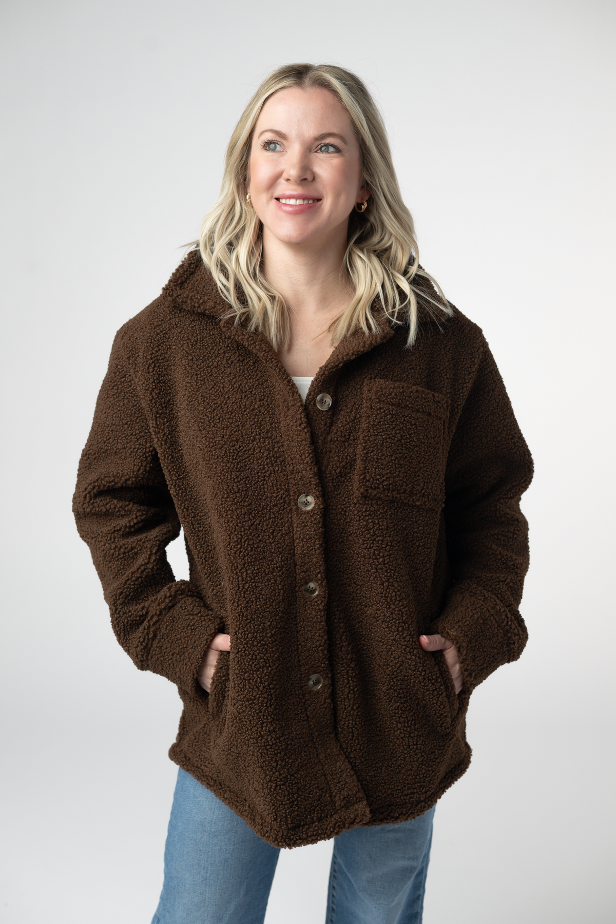 Teddy Oversized Shacket - Brown-shacket-Dear Me Southern Boutique, located in DeRidder, Louisiana