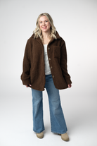 Teddy Oversized Shacket - Brown-shacket-Dear Me Southern Boutique, located in DeRidder, Louisiana