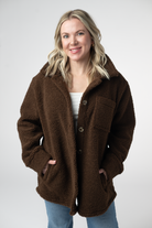 Teddy Oversized Shacket - Brown-shacket-Dear Me Southern Boutique, located in DeRidder, Louisiana
