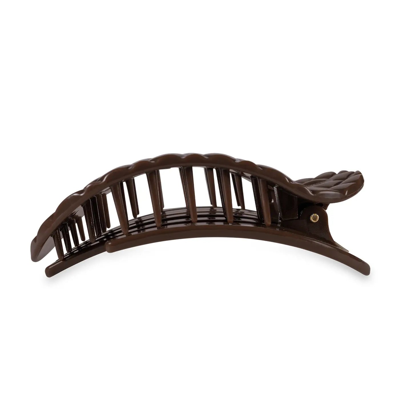Teleties Flat Round Clip - Chocolate Quilted-Hair Clips-Dear Me Southern Boutique, located in DeRidder, Louisiana