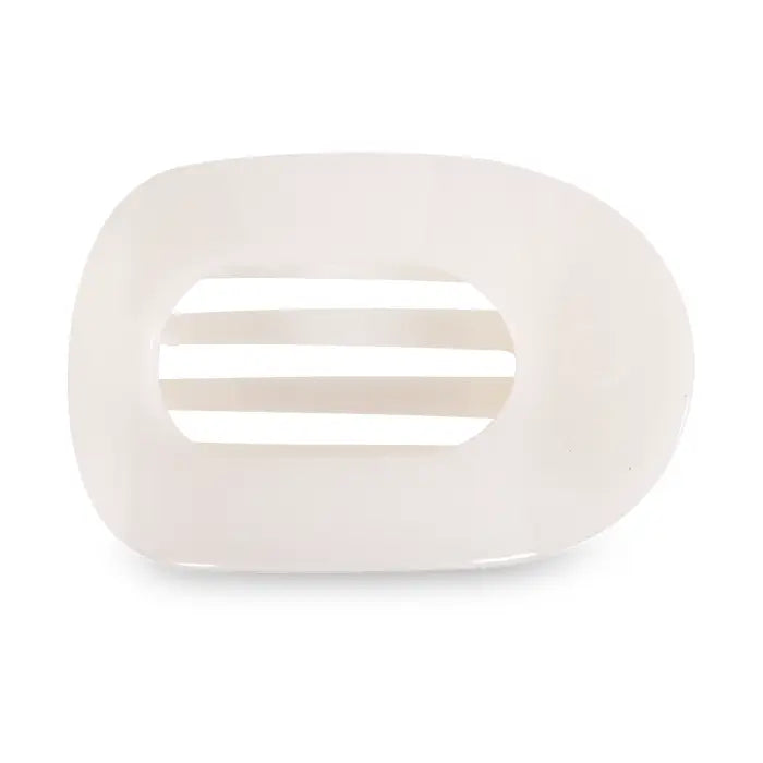 Teleties Flat Round Clip - Coconut White-Hair Clips-Dear Me Southern Boutique, located in DeRidder, Louisiana