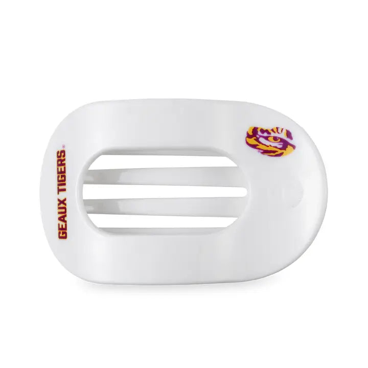 Teleties Flat Round Clip - Geaux Tigers-Hair Clips-Dear Me Southern Boutique, located in DeRidder, Louisiana