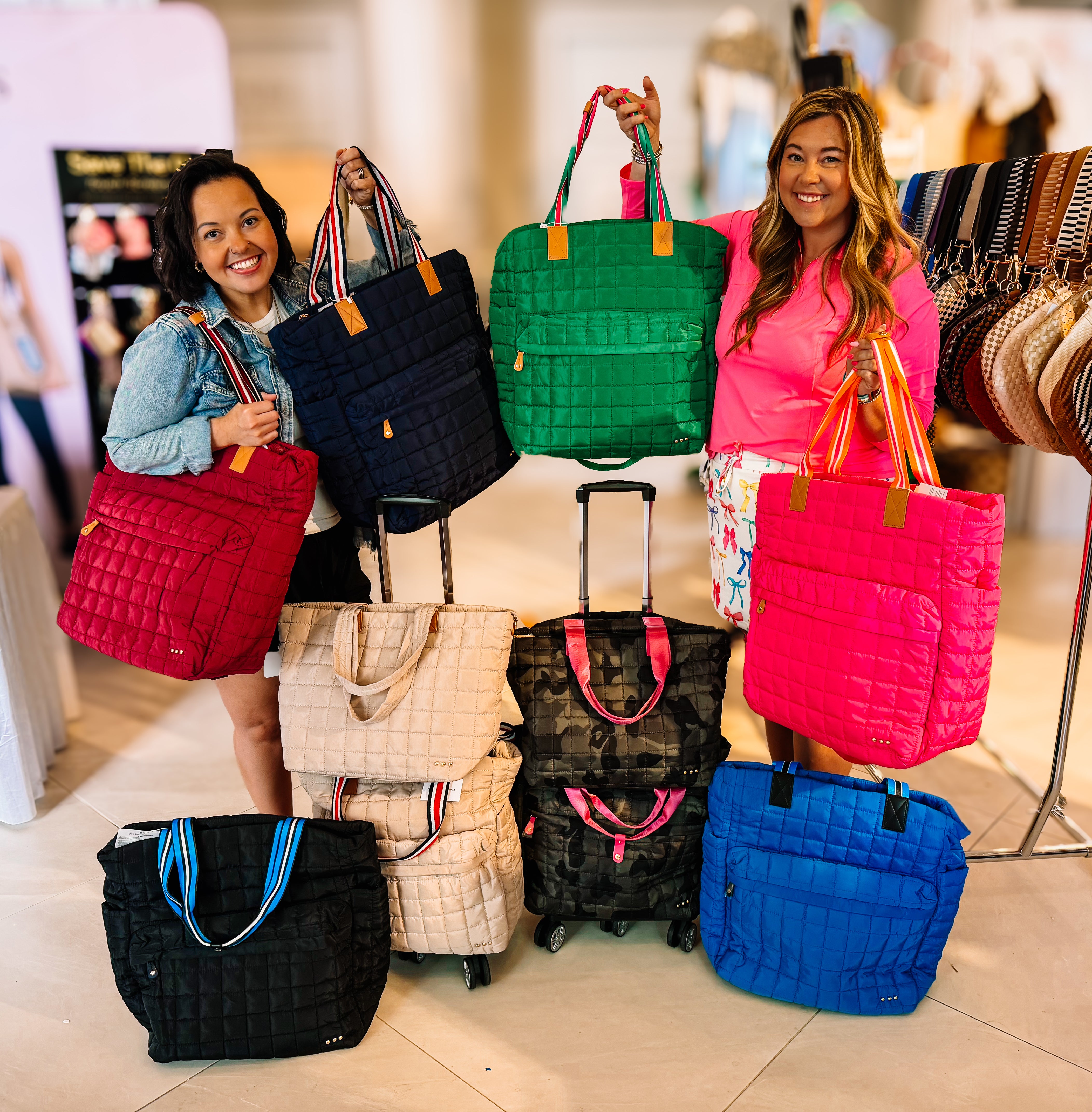 Tenley Quilted Tote Roller Bag - 8 Colors-Presales-Dear Me Southern Boutique, located in DeRidder, Louisiana