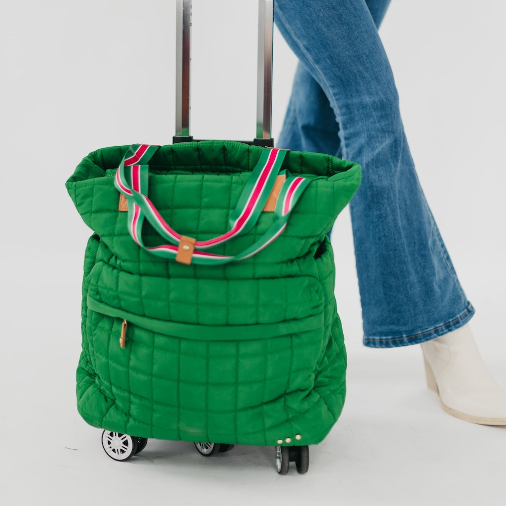 Tenley Quilted Tote Roller Bag-Presales-Dear Me Southern Boutique, located in DeRidder, Louisiana